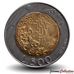 SAINT-MARIN - PIECE de 500 Lires - La surface de la lune - 1999