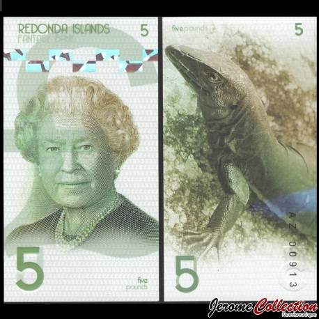 REDONDA - Billet de 5 Pounds - Lezard - 2019