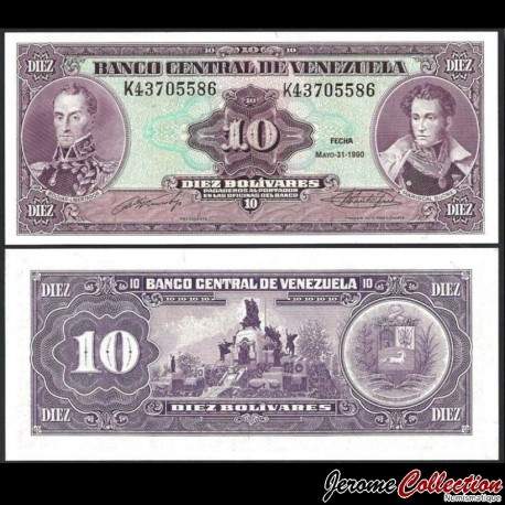 VENEZUELA - Billet de 10 Bolivares - Monument de la bataille de Carabobo -