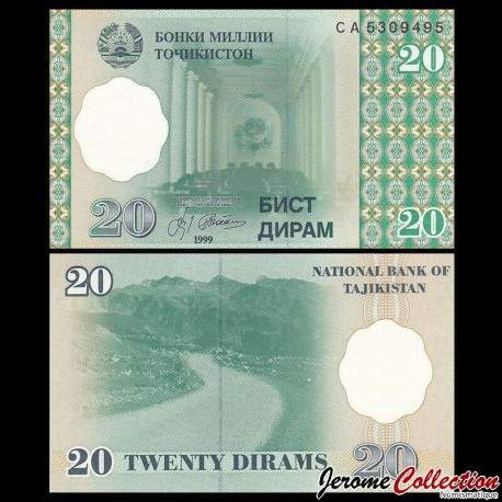TADJIKISTAN - Billet de 20 Diram - 1999