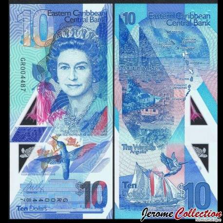 ETATS DE LA CARAIBE ORIENTALE - Billet de 10 Dollars - POLYMER - 2019 – JeromeCollection