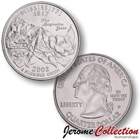 ETATS UNIS / USA - PIECE de 25 Cents (Quarter States) - Mississippi - 2002 - D