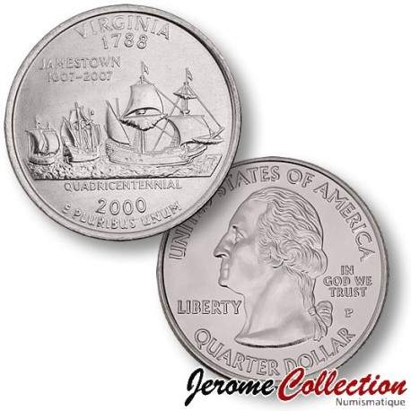 ETATS UNIS / USA - PIECE de 25 Cents (Quarter States) - Virginie - 2000 - P