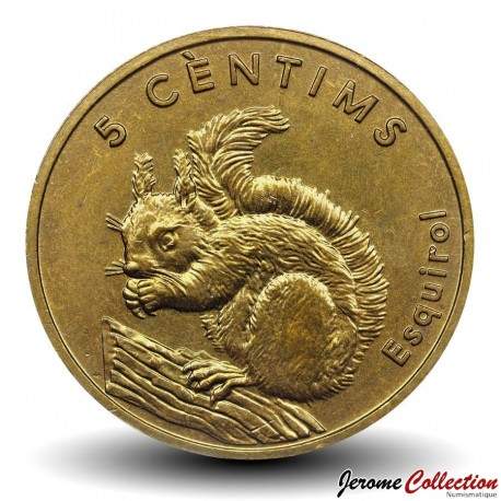 ANDORRE - PIECE de 5 cèntims - Ecureuil - 2002
