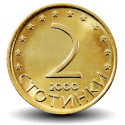 BULGARIE - PIECE de 2 Stotinki - Le cavalier de madara - 2000
