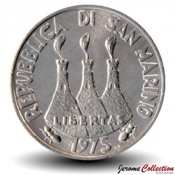 SAINT-MARIN - PIECE de 5 Lires - Hérissons - 1975