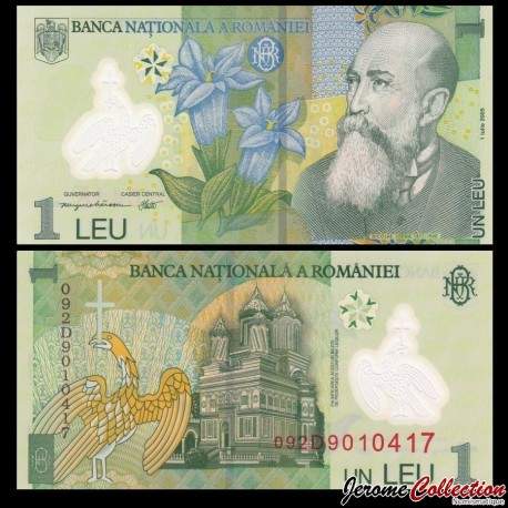 ROUMANIE - Billet de 1 Leu - Polymer - 2009