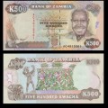 ZAMBIE - Billet de 500 Kwacha - Président Kenneth Kaunda - 1991
