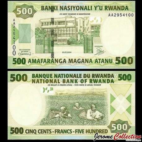 RWANDA - Billet de 500 Francs - Récolte de thé - 01.07.2004