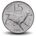 SAINT-MARIN - PIECE de 5 Lires - Chèvre - 1981