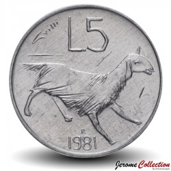 SAINT-MARIN - PIECE de 5 Lires - Chèvre - 1981