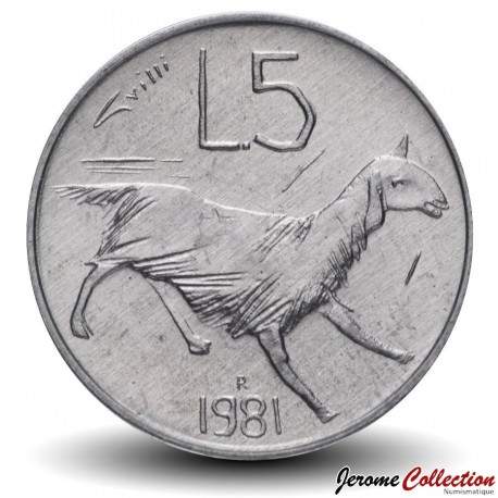 SAINT-MARIN - PIECE de 5 Lires - Chèvre - 1981