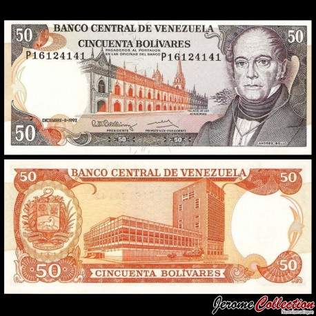 VENEZUELA - Billet de 50 Bolivares - Andrés Bello - 8.12.1992