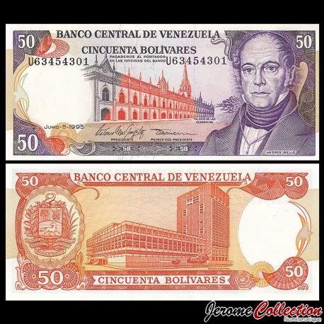 VENEZUELA - Billet de 50 Bolivares - Andrés Bello - 5.6.1995