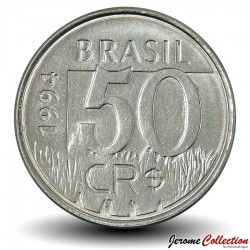BRESIL - PIECE de 50 Cruzeiros reais - Jaguar - 1994
