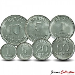 BRESIL - SET / LOT de 7 PIÈCES - 1 5 20 50 Centavos 1 5 10 Cruzados - 1986 / 1988