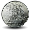 NOUVELLE-ZÉLANDE - PIECE de 50 Cents - Le bateau Endeavour - 1973