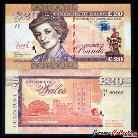 PAYS DE GALLES / WALES - Billet de 20 Pounds - Lady Diana - 2017