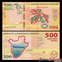 BURUNDI - Billet de 500 Francs - 2015