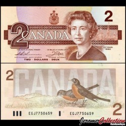 CANADA - Billet de 2 Dollars - Elizabeth II / Rouge-gorge - 1987