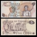GHANA - Billet de 5 Cedis - 04.07.1977