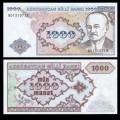 AZERBAIDJAN - Billet de 1000 Manat - Mohammed Émin Résulzadé - 1993