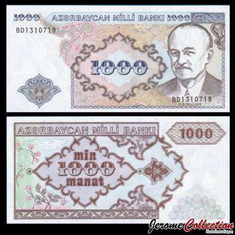 AZERBAIDJAN - Billet de 1000 Manat - Mohammed Émin Résulzadé - 1993
