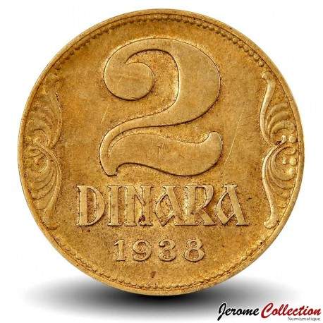 YOUGOSLAVIE - PIECE de 2 Dinara - Couronne - 1938