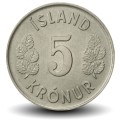 ISLANDE - PIECE de 5 Kronur - 1974