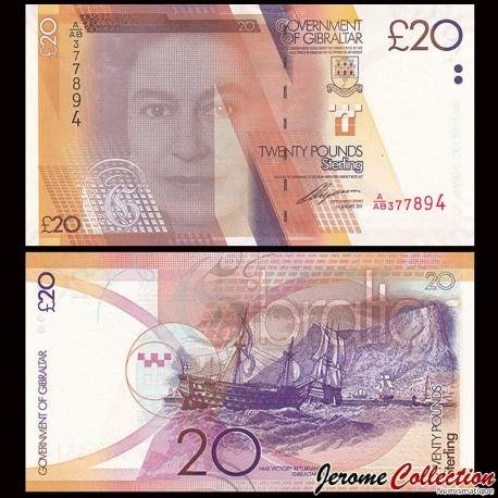 GIBRALTAR - Billet de 20 Livres Sterling - Le HMS 'Victory' - 2011