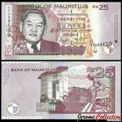 MAURICE - Billet de 25 Roupies - Sir Moilin Jean Ah-Chuen - 1999