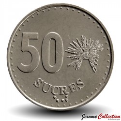 EQUATEUR - PIECE de 50 Sucres - Masque indigène - 1991