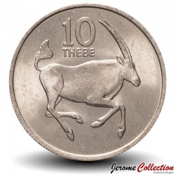BOTSWANA - PIECE de 10 Thebe - Oryx de l'Afrique du Sud - 1976