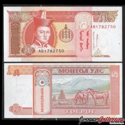 MONGOLIE - Billet de 5 Tögrög - Chevaux - 1993