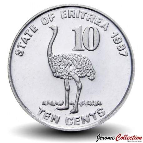 ERYTHREE - PIECE de 10 Cents - Autruche - 1997 – JeromeCollection