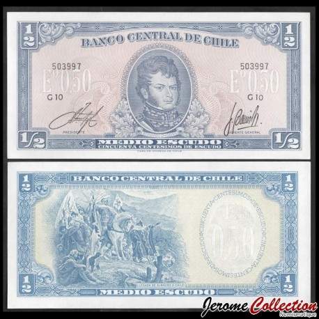 CHILI - Billet de ½ Escudo - Arrivée de Diego de Almagro au Chili - 1962