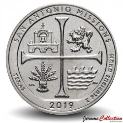 ETATS UNIS / USA - PIECE de 25 Cents - America the Beautiful - San Antonio Missions National Historical Park - Texas - 2019 - S