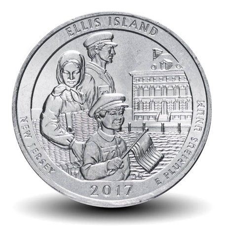 ETATS UNIS / USA - PIECE de 25 Cents - America the Beautiful - Ellis Island -