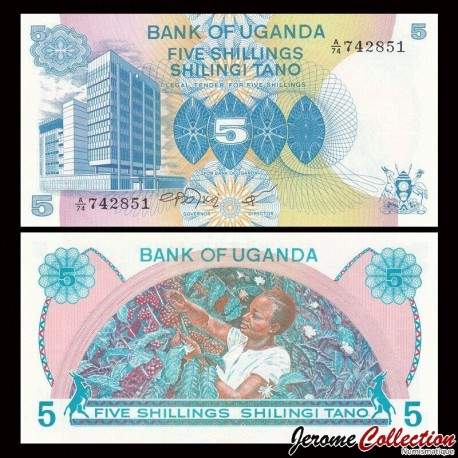 OUGANDA - Billet de 5 Shillings - Culture du Café - 1979 – P10a – JeromeCollection
