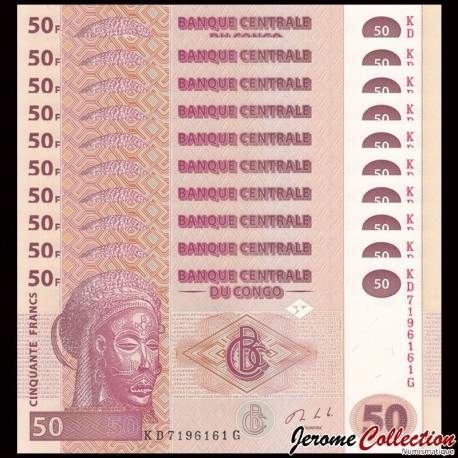 CONGO - Lot de 10 Billets de 50 Francs - HM - 2013 – P97A – JeromeCollection