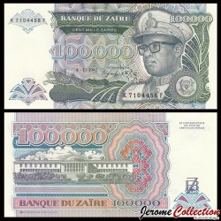 ZAIRE - Billet de 100000 Zaïres - 4.1.1992 – P41 – JeromeCollection