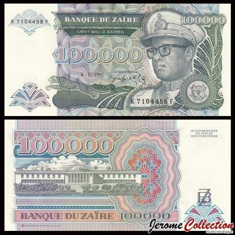 ZAIRE - Billet de 100000 Zaïres - 4.1.1992 – P41 – JeromeCollection