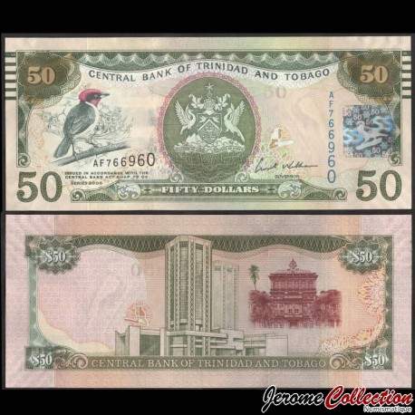 TRINITÉ-ET-TOBAGO - Billet de 50 Dollars - Oiseau Cardinal rouge - 2006 – P50a – JeromeCollection