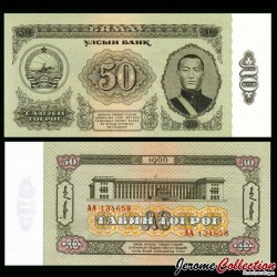MONGOLIE - Billet de 50 Tögrög - Sukhe Bataar - 1966