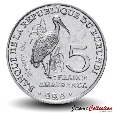 BURUNDI - PIECE de 5 Francs - Oiseau Tantale ibis - 2014 – Km27 – JeromeCollection