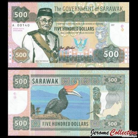 SARAWAK - Billet de 500 DOLLARS - Toucan - 2017