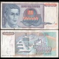 YOUGOSLAVIE - Billet de 500000 Dinara - Station de ski de Kopaonik - 1993 – P119 – JeromeCollection