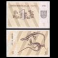 LITUANIE - Billet de 1 Talonas - Lézards - 1991 – P32a – JeromeCollection
