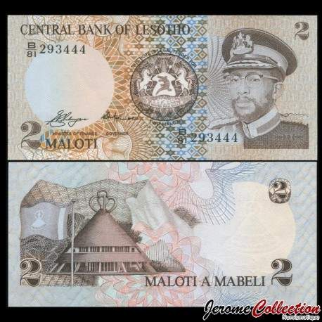LESOTHO - Billet de 2 Maloti - Roi Moshoeshoe II - 1981 – P4a – JeromeCollection