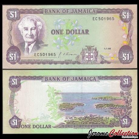 JAMAIQUE - Billet de 1 Dollar - Sir Alexander Bustamante - 01.01.1990 – P68Ad – JeromeCollection